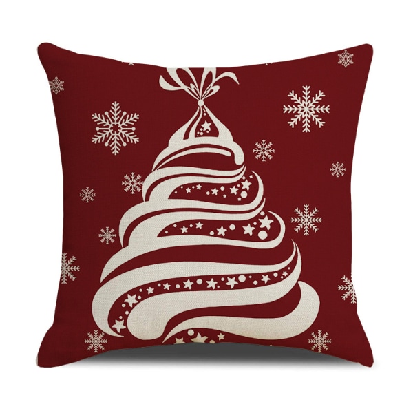 Julepudebetræk, rustikt pudebetræk af linned, rød og hvid, plaid, lænestol, juledekoration C 1PCS