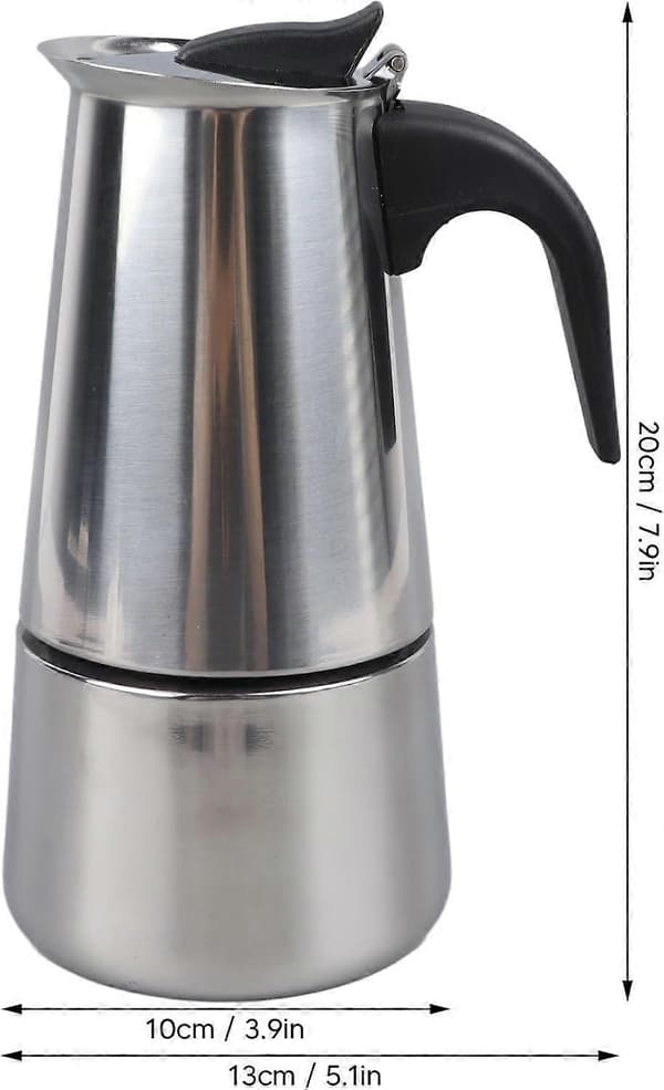 300 ml mokabrygger i rustfrit stål til fyldig italiensk kaffe, camping og rejser