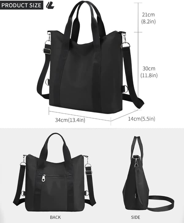 Dameveske, 13,4 tommer A4 Vanntett 2-i-1 Tote Bag