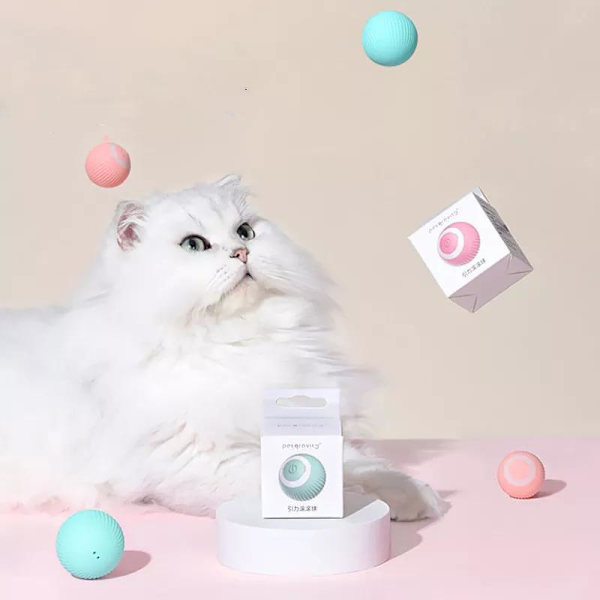 Kattleksak / Aktiveringsboll - Boll som Rör Sig Leksak för Katt Rosa Pink Rosa