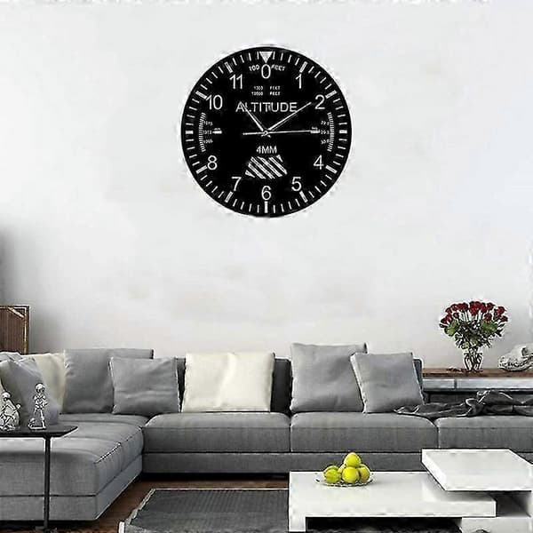 Altimeter Wall Clock Tracking Pilot Airplane Altimetry Modern Wall Clock Classic Instrument Home Decor