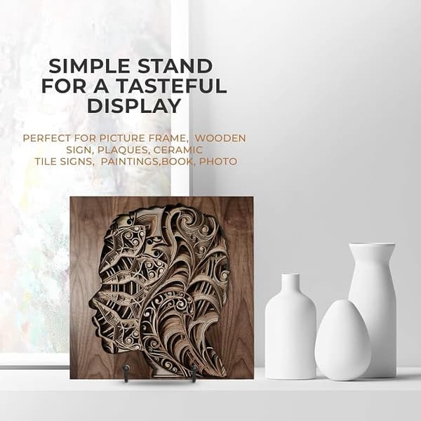 Displaystativ til plade - 15,24 cm pladehylde + metalramme