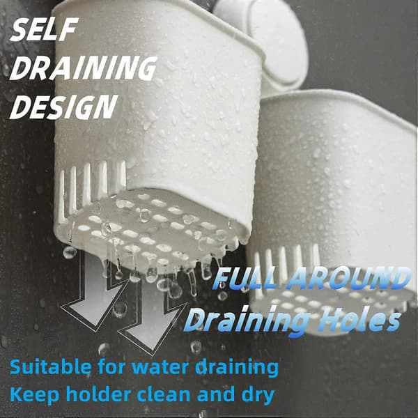 Toothbrush Holder with Suction Cup, No Drilling, Waterproof, Wall Mounted Electric Toothbrush Holder for Toothpaste Razor
