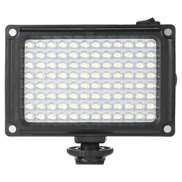 Bærbar LED-kameralampe med 2x farvefiltre Sort