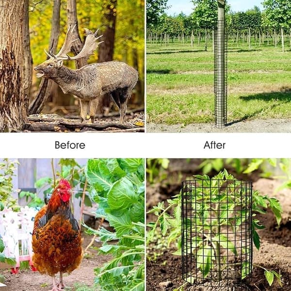 12-pack Tree Trunk Protectors – 42×37cm Protection with Cable Ties & Ground Spikes, Stackable & Expandable Tree Guard_TF_TF 12-Pack 12-Pack