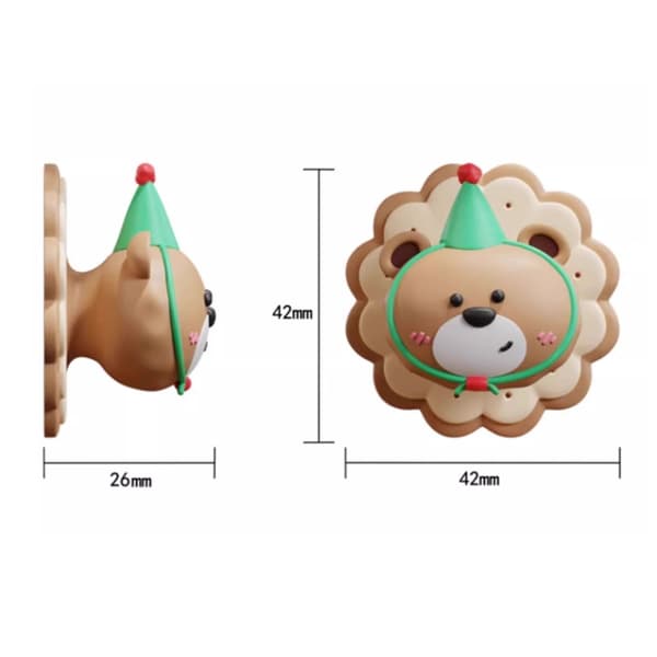Round Silicone Wall Protector Pad with Cartoon Animal, Self-Adhesive Door Stop Door Handle Buffer Pad, Suitable for Walls, Refrigerators
