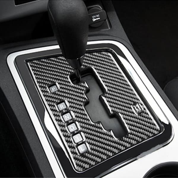For Dodge Challenger 2008-2014 Car Accessories Carbon Fiber Console Gear Shift Box Decal Panel Sticker, Black