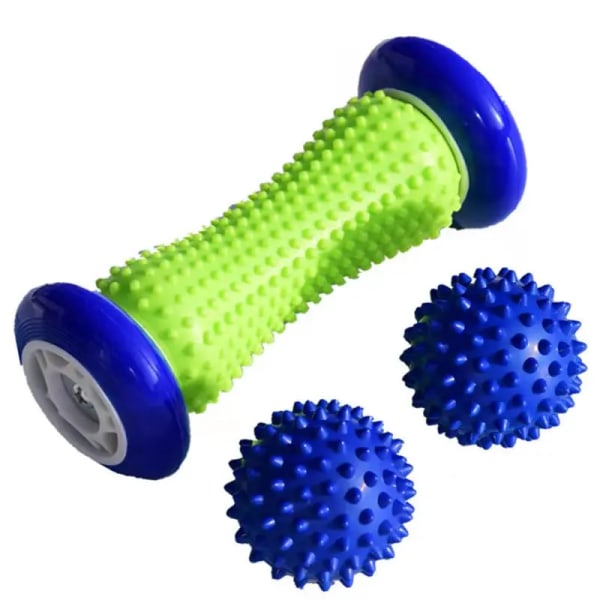 Massageboll, Deep Foot Massage Roller Spiky Ball Fot Smärtlindring Massager Lindra Plantar Fasciitis och Heel Arch Fotsmärta ingår 1 Roller och 2 M