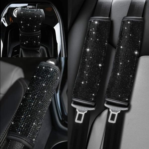 Bløde fløjlssele skulderpuder med Bling Rhinestone sikkerhedssele