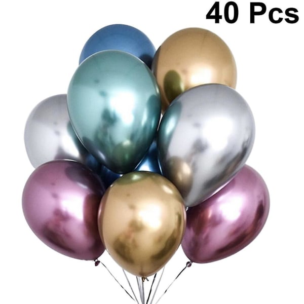 40 st metalltrim Nyårsballonger Matt ballong 18 tum ballongtillbehör Festdekoration40*40cm 40*40cm
