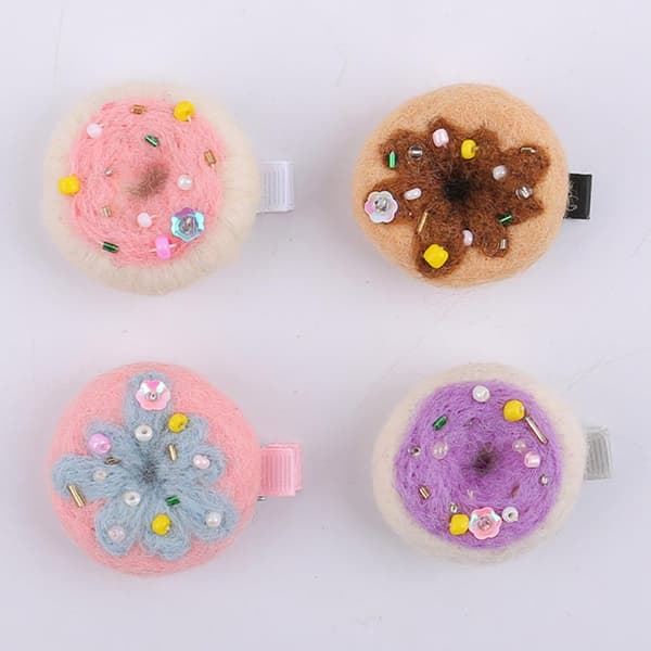 2-pack Nonwoven Doughnut Hårklämmor för Barn Elegant Hårnål Anknäbbsklämma Sida Barrettes för Kvinnor Sida Lugg Hårstyling Klämma, Brun