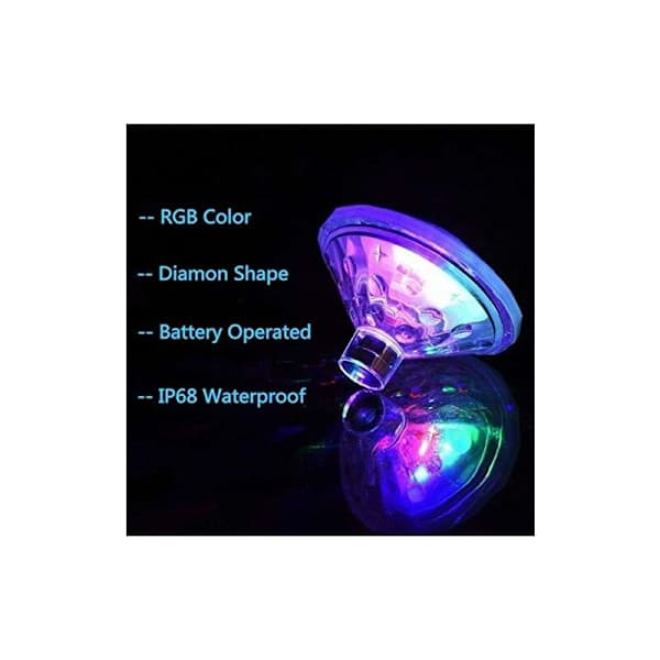 Pool Lighting, LED Disco Lamp, Floating Waterproof Pool Lamp, Battery Powered 7 Lighting Modes Bathtub Spa Lamp - DENUOTOP
