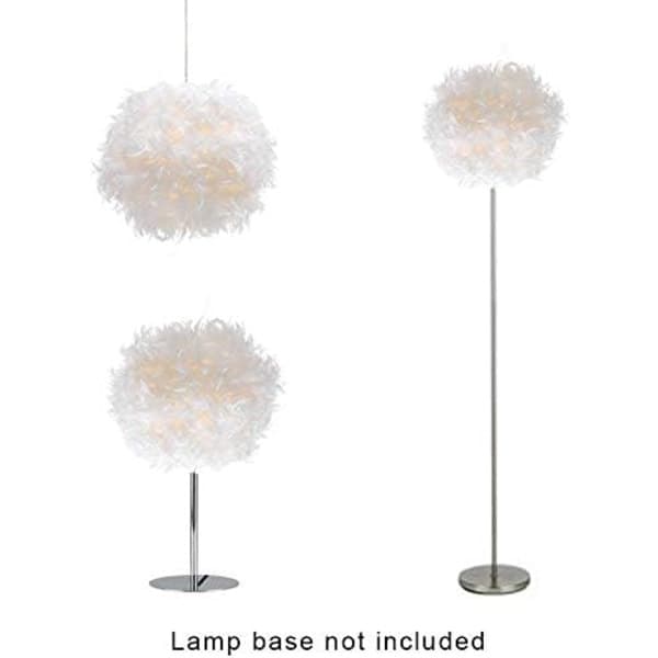 Fjerskærm til loftslampe. Fluffy lampe - Perfekt