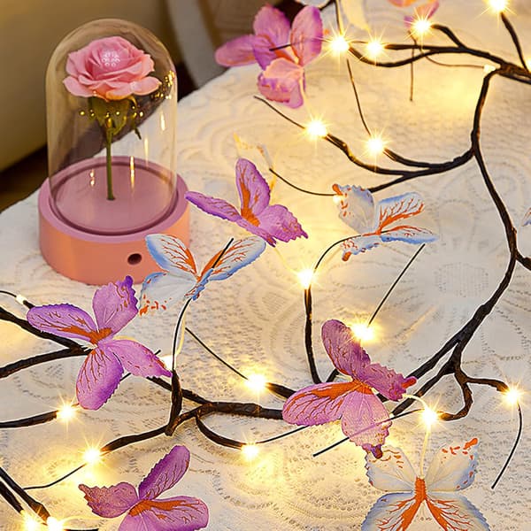 wxsp - 1 pc Colorful Butterfly LED Lights - 1.6 Meter 36 LEDs - USB Powered - 8 Modes with Remote Control - Flexible Mood Light