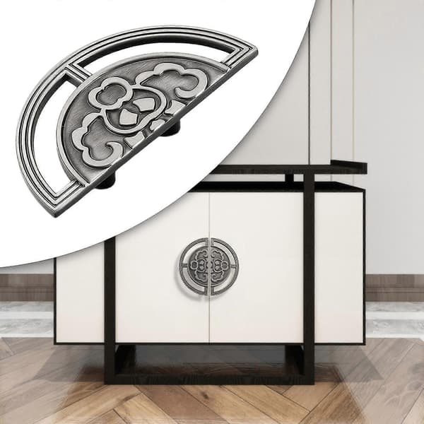 Half-Moon Handle Cabinet Handle Drawer Handle Knob Kitchen Furniture Hardware 9.8x4.9cm Grey