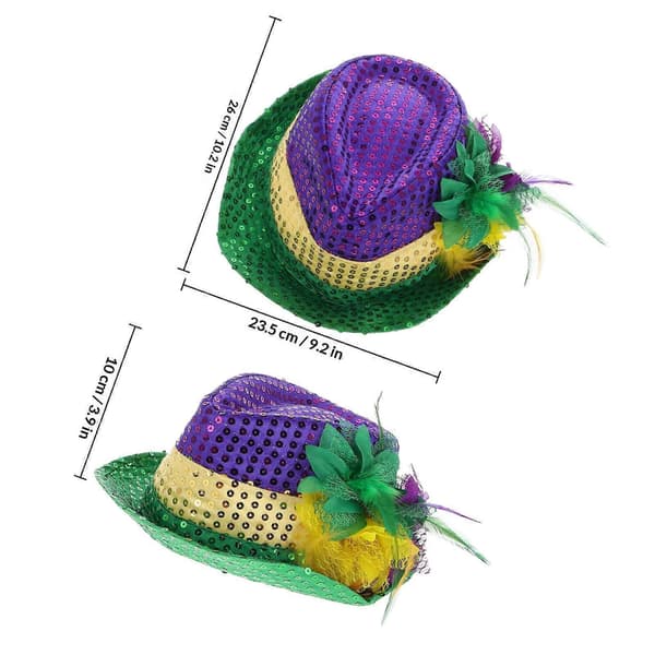 Mardi Gras Paillet Hat Lyst stof til karneval 1 stk blandet farve