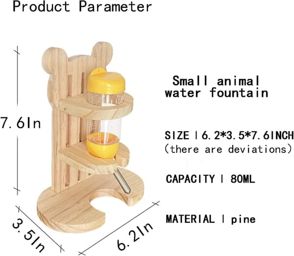 Small Pet Water Bottle with Adjustable Stand and Hook, Leak-Proof Dispenser, Suitable for Hamsters, Guinea Pigs, and Gerbils.