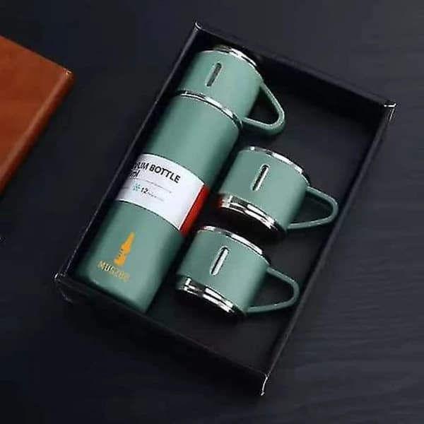 Rustfri Termos 500ml/16.9oz Vakuumisolert Kaffetermos Med Kopp For Varme Og Kalde Drikker Vann Og Kaffeflaske[ca]