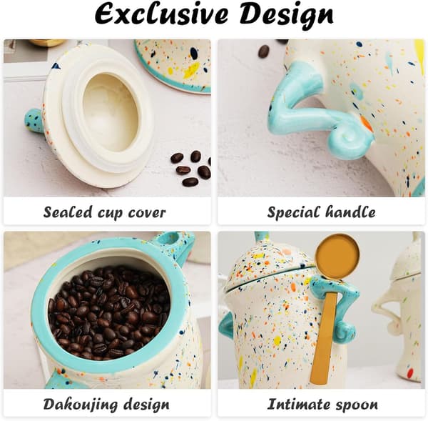 Jars with Attitude, Large Candy Jars with Lids, Stylish Ceramic Cups with Attitude, Fun Kitchen Decorations for Candy, Cookies, and Tea.