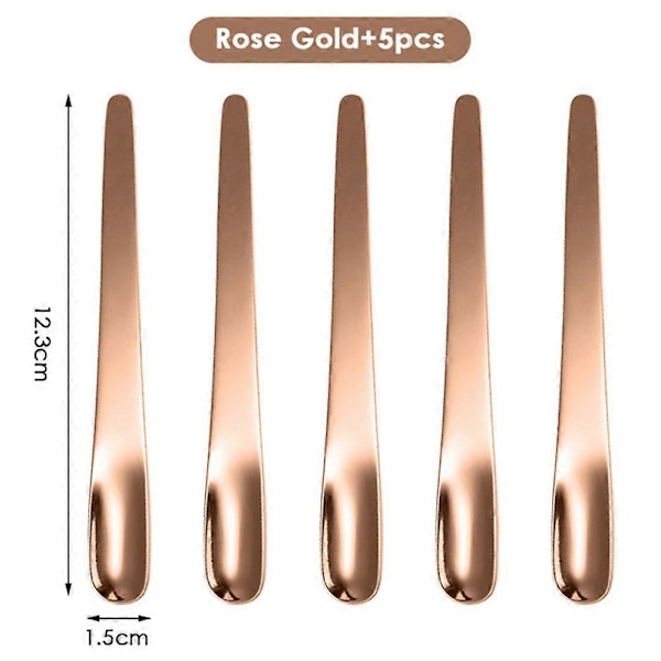 5 stk. Teske Ske Rustfrit Stål Flad Ske Espressoske Dessert Lille Kaffeskefuld Mixer Røreske Kogeplade 5pcs Pink