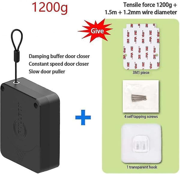 Automatisk dørpumpe, dæmperbuffer Automatisk dørpumpe, den stansefri dørpumpe med snor (1200g)