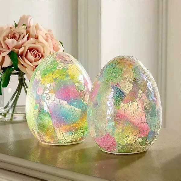 Påskeegg Egg Påskedekorasjoner Kunstfigurer Samleobjekter Midtpunkt Festgave Vår Hjem Borddekorasjon, 2 stk