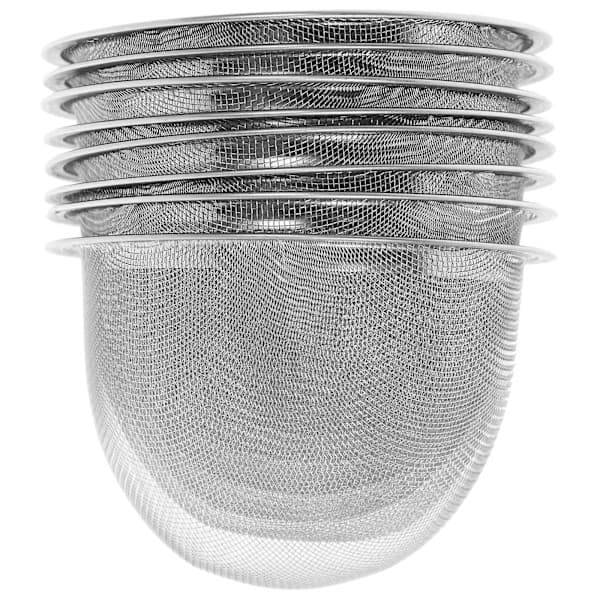 8 tefiltre i rustfrit stål, robust tesigte til hjemmet (diameter 7,2 cm x højde 6 cm)
