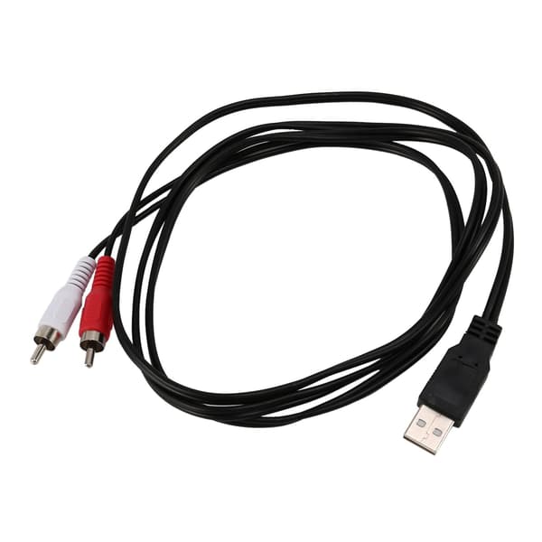 1,5 m USB A han til 2x RCA Phono han AV-kabel ledning PC TV Aux lydvideoadapter (f2)