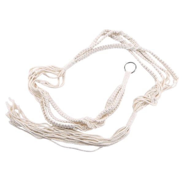 Macrame Växthängare Dubbel Inomhus Utomhus 2-våningar Hängande Planteringskruka Bomullsrep 4 Ben 170 cm