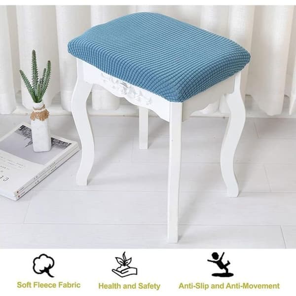 Round blue stool covers – washable, soft and durable (30-40 cm) – Set of 2
