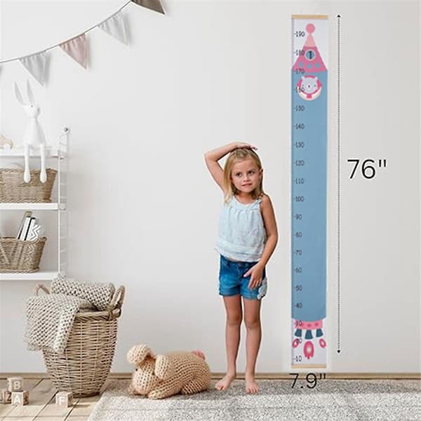 H Canvas Tillväxtdiagram för Barn - Unisex Barnrum Väggdekor - Mät Höjd Diagram - Väggtejp med