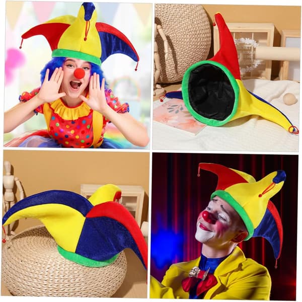 1 set Funny Clown Hat with Bells, Essential Cosplay Prop for Carnival Masquerade