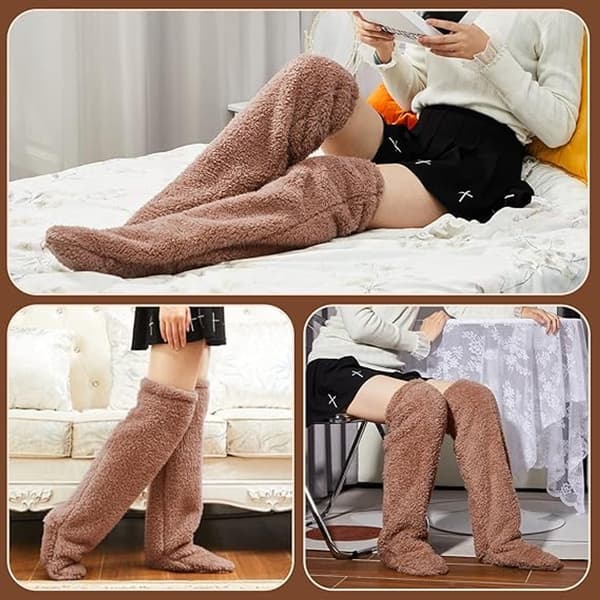 Hussockar - 1 par - Sovsockar - Varma vintersockar - Strumpor - Luddiga toffelsockar