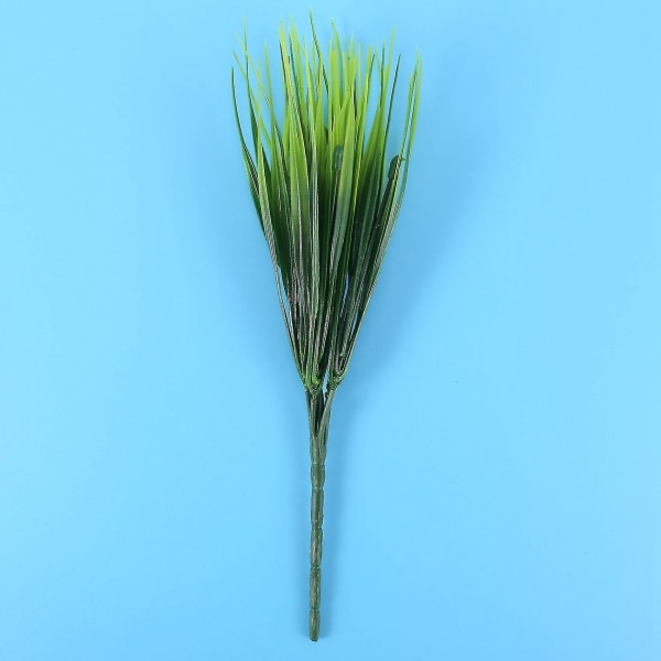 16 stykker kunstige udendørs planter, plast grøn busk hvedegræs