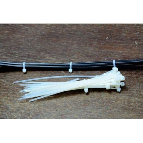 200 mm x 2,5 mm Nylon Cable Ties - 8 kg Breaking Strength - 53 mm Max Clamping Diameter - Pack of 600 - For Cable Management - 600 ft