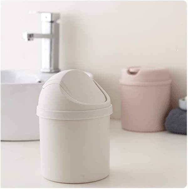 Mini Trash Can, Small Trash Can, Table Trash Can, Creative Flip Desktop Mini Trash Can, Pink