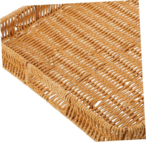Stylish Simulated Rattan Tray for Storage, Hanging Basket for Cosmetics, Table Decoration