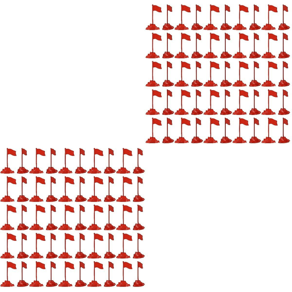 250 settiä punainen lippu malli lelu miniatyyri kohtaus sisustus tee itse muovinen punainen lippu malli 100 sarjaa 9X4X3CM 100 Sets 9X4X3CM