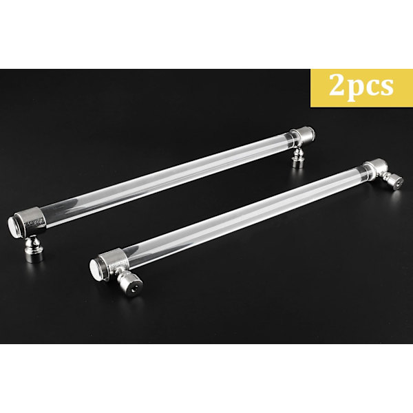 2-pack akrylskåpsknoppar silverlådknoppar 2-pack silverklar 10\" 11\" 11" Overall Length 2 Pack, Silver
