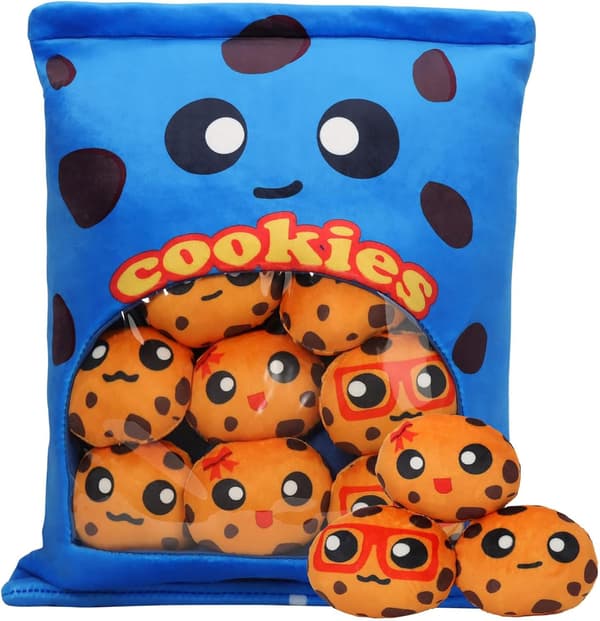 Snack Plysjpude, Aftagelig (8 Blå Kiks)