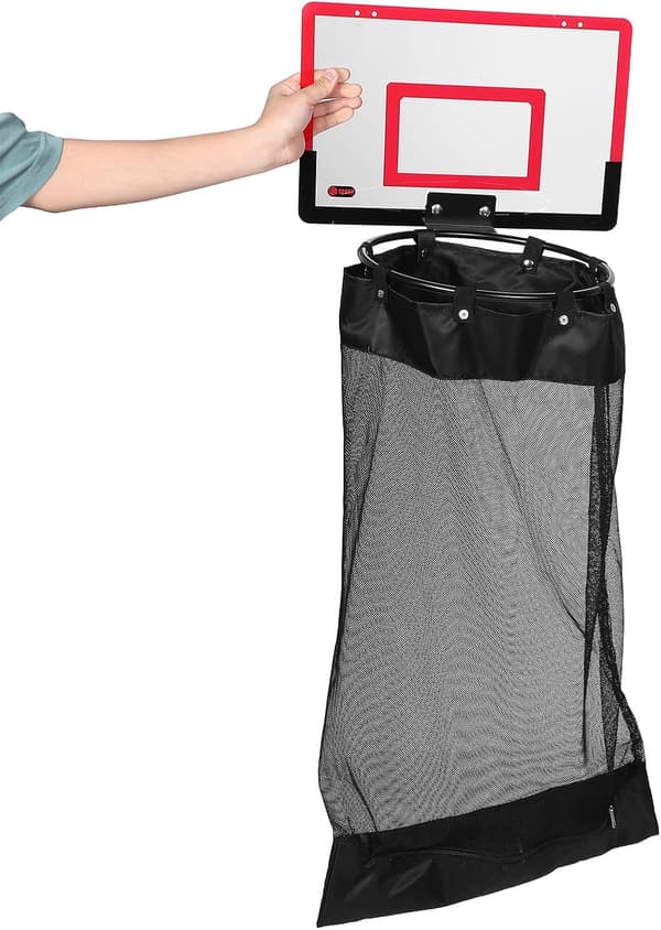 Tvättkorg med basketkorg för dörrmontering, lättviktsnät
