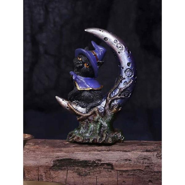 Höger Halvmåne Katt Skulptur Resin Hantverk Ornament Hem Dekoration Halloween Ornament