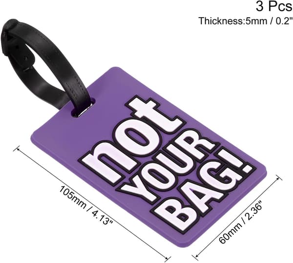 Bagagetagg 3-pack Lila Purple