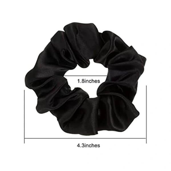 Store satin hår scrunchies bløde elastiske hårbånd