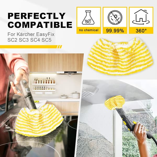 5-pack Steam Cleaner Pads with 5 Handheld Spray Pads Compatible with Kärcher EasyFix SC2 SC3 SC4 SC5 Steam Cleaners Versatile Cleaning Solutions