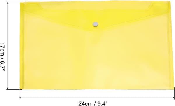 Mappemappe, A5 Plastkonvolutt Dokumentorganisator, Gul 12 stk Gul Red