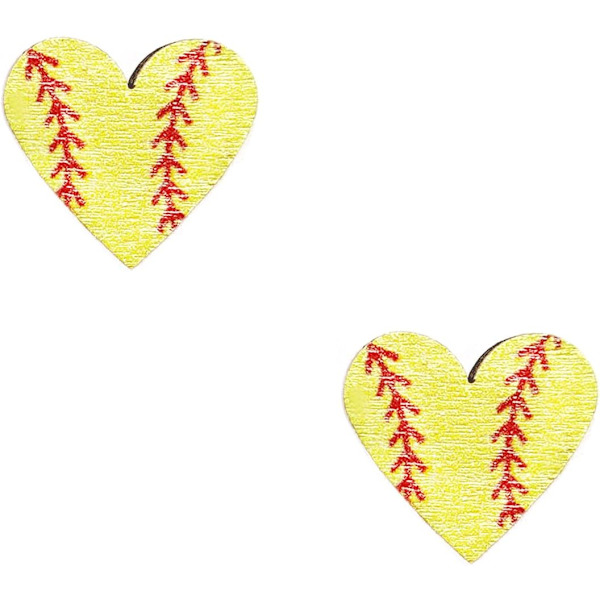 2 par fodbold hjerteformede ørestikker Softball