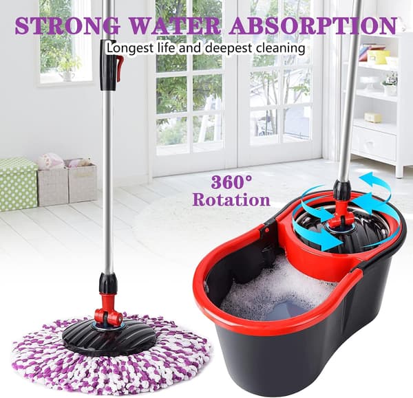 4-pak Clean Twist Disc Mop-erstatningshoved, genanvendelig mikrofiber