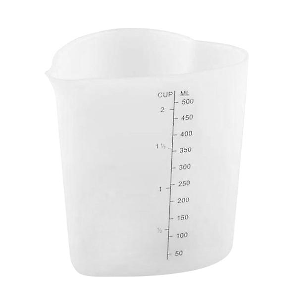 500 ml Hjärtformad Tjock Silikon Gel Mätkopp DIY Verktyg Rör Häll Bakningskopp För Kök (vit)Vit White