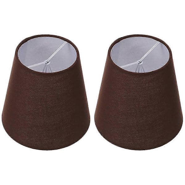 Simple Design Fabric Lampshade for Table Lamp Home Decor Light Diffusion Rustic Style 14.00X13.00X9.00CM 2pcs Coffee-FS- Coffee 14.00X13.00X9.00CM